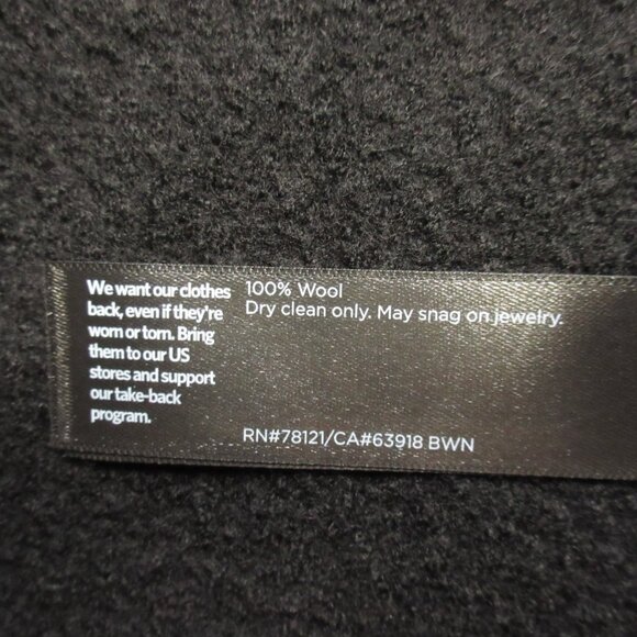 NWT Eileen Fisher Oversized Poncho in Black Lightweight Boiled Wool Serape L/XL - Picture 6 of 7